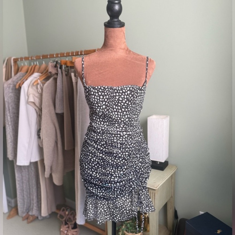 PrettyLittleThing Black and White Spaghetti Strap Mini Dress